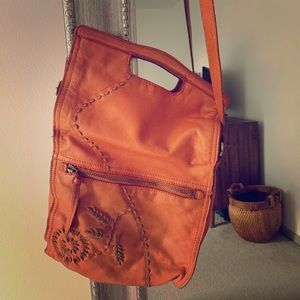 Lucky Brand Orange Abbey Handbag